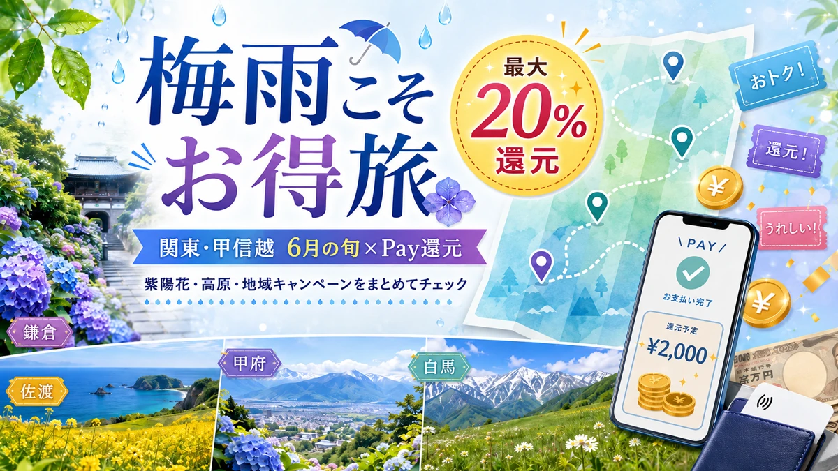 2026年6月 関東・甲信越をお得に旅する|紫陽花とPay還元20%超の賢い旅程